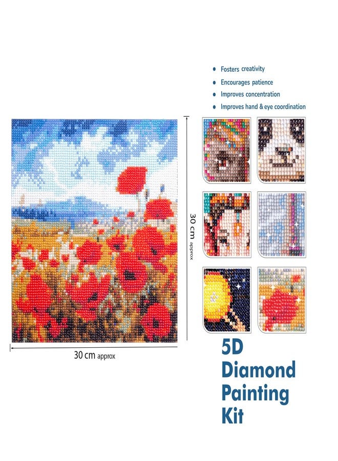 itsy-bitsy Itsy Bitsy DIY 5D Diamond Painting Kit Poppy Garden 30 X 30CM 1pc | Art & Craft, Creative, Fun & Activity Kit | Gift for Kids, Adult - Image 2